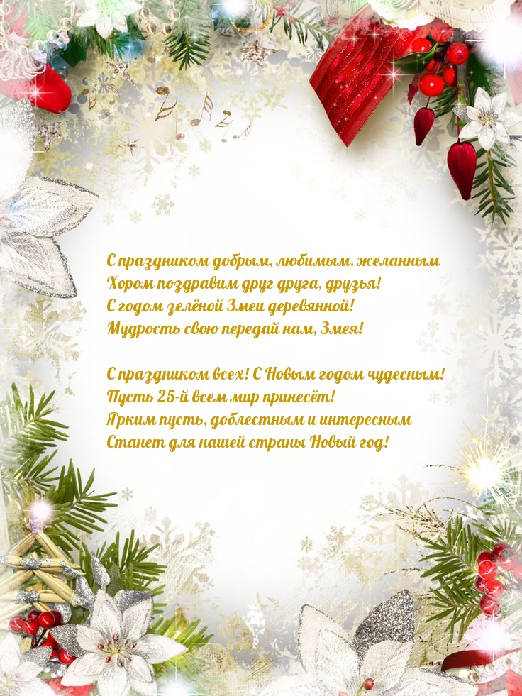 С Новым годом чудесным! Пусть 25-й всем мир принесëт!