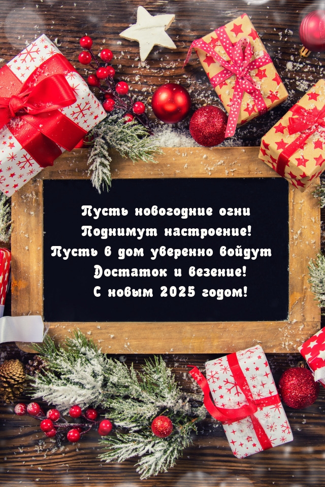 Пусть в дом уверенно войдут достаток и везение! С 2025 годом!