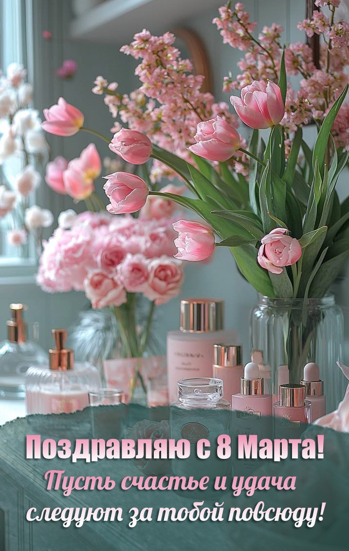 Пусть счастье и удача следуют за тобой повсюду! С 8 Марта!