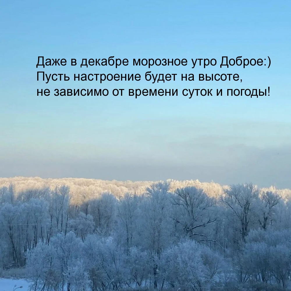 Даже в декабре морозное утро Доброе:)