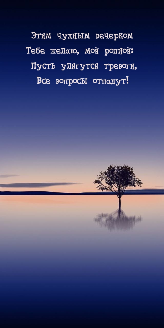 Тебе желаю, мой родной: пусть улягутся тревоги