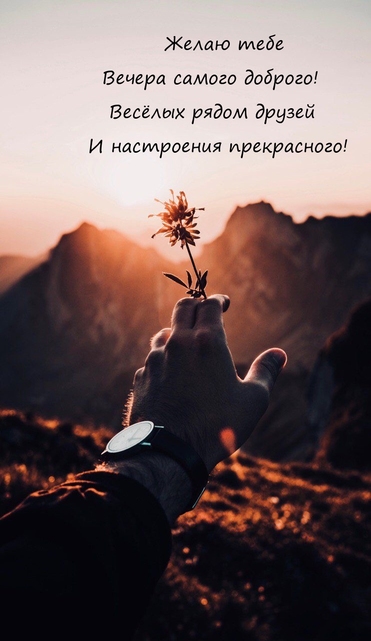 Желаю тебе вечера самого доброго! Весёлых рядом друзей