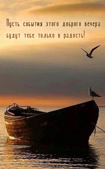 Пусть события этого доброго вечера будут тебе только в радость!