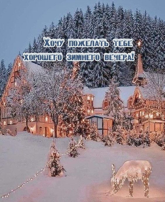 Хочу пожелать тебе хорошего зимнего вечера!