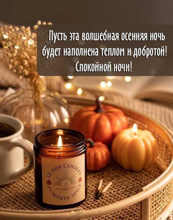 Пусть эта волшебная осенняя ночь будет наполнена теплом 