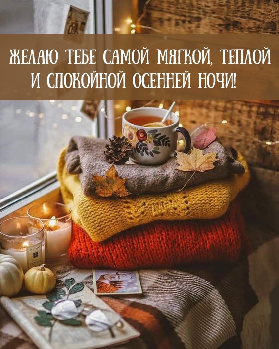 Желаю тебе самой мягкой, теплой и спокойной осенней ночи! 