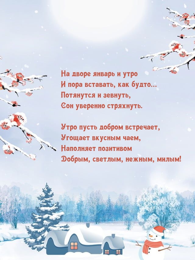 На дворе январь и утро и пора вставать, как будто...