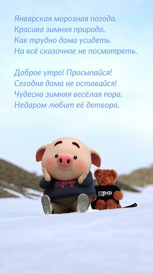 Январская морозная погода. Красива зимняя природа.