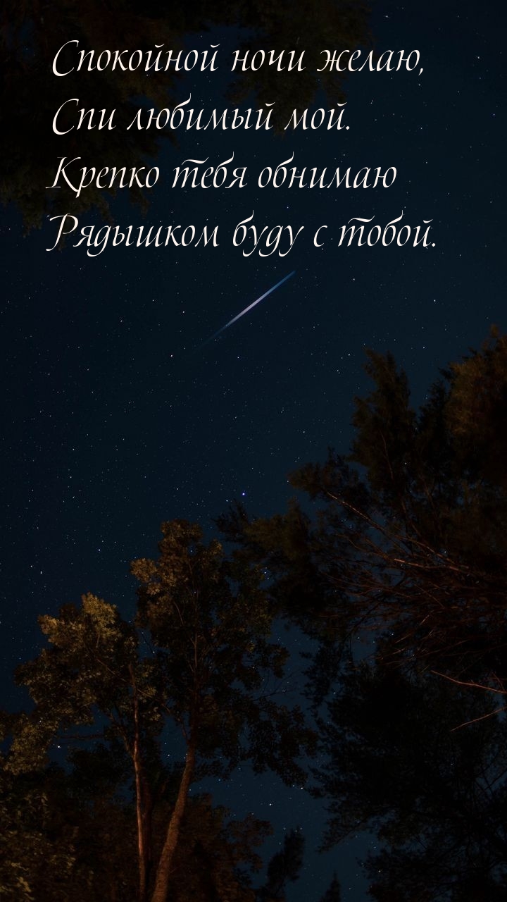 Спокойной ночи желаю, спи любимый мой.