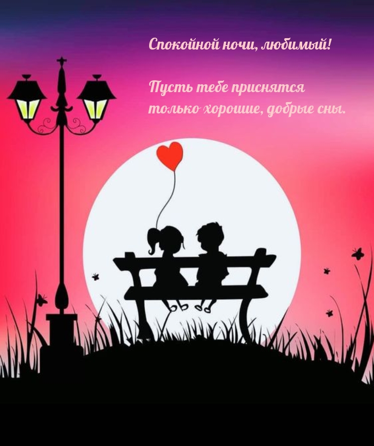 Спокойной ночи, любимый! Пусть приснятся только хорошие сны.