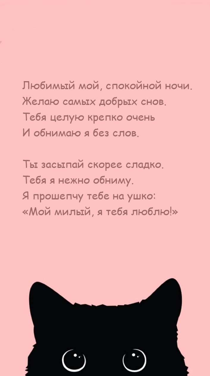 Любимый мой, спокойной ночи. Желаю самых добрых снов.