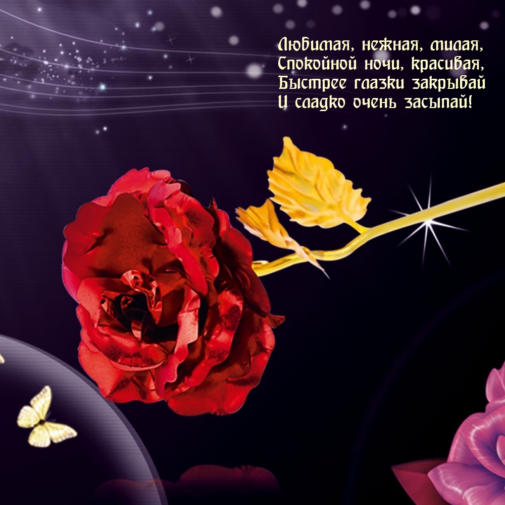 Любимая, нежная, милая, спокойной ночи, красивая