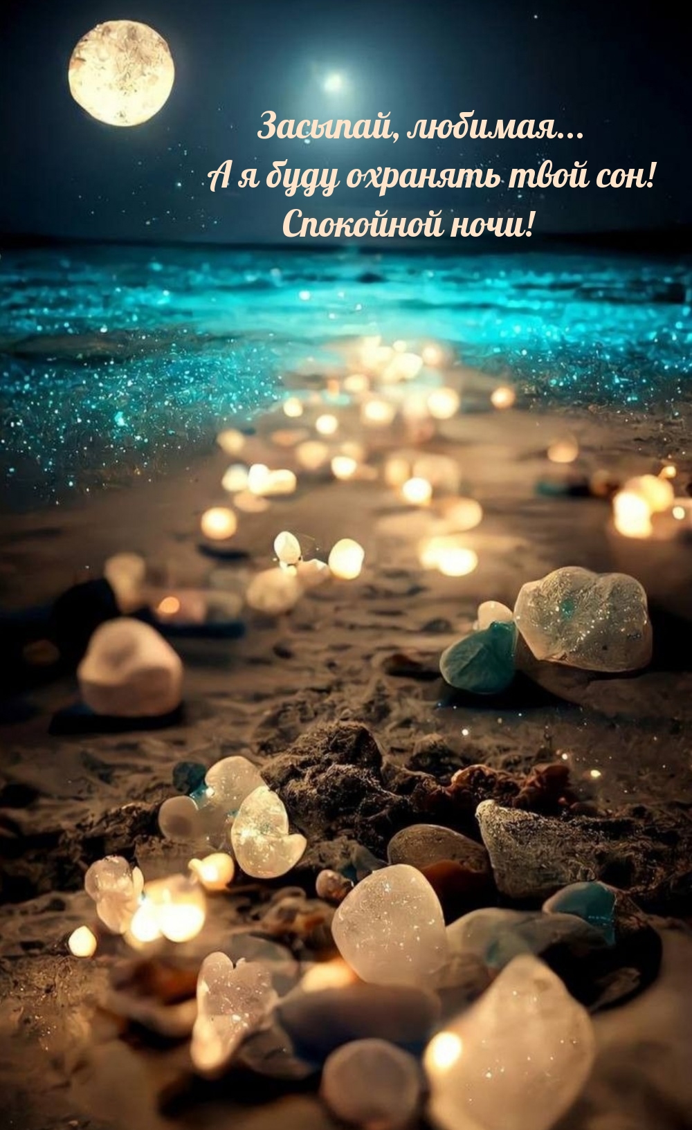 Засыпай, любимая... А я буду охранять твой сон! Спокойной ночи!