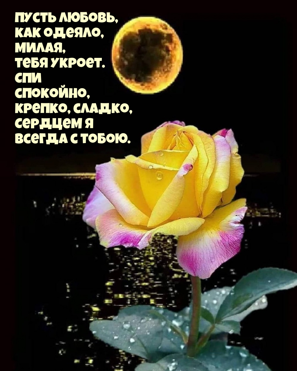 Пусть любовь, как одеяло, милая, тебя укроет.