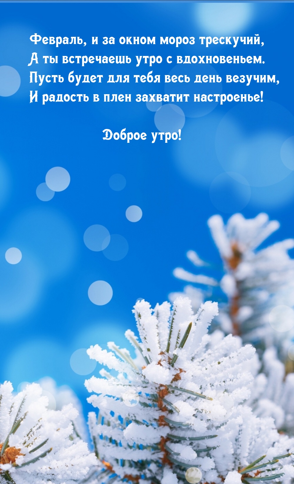 Февраль, и за окном мороз трескучий, Доброе утро!