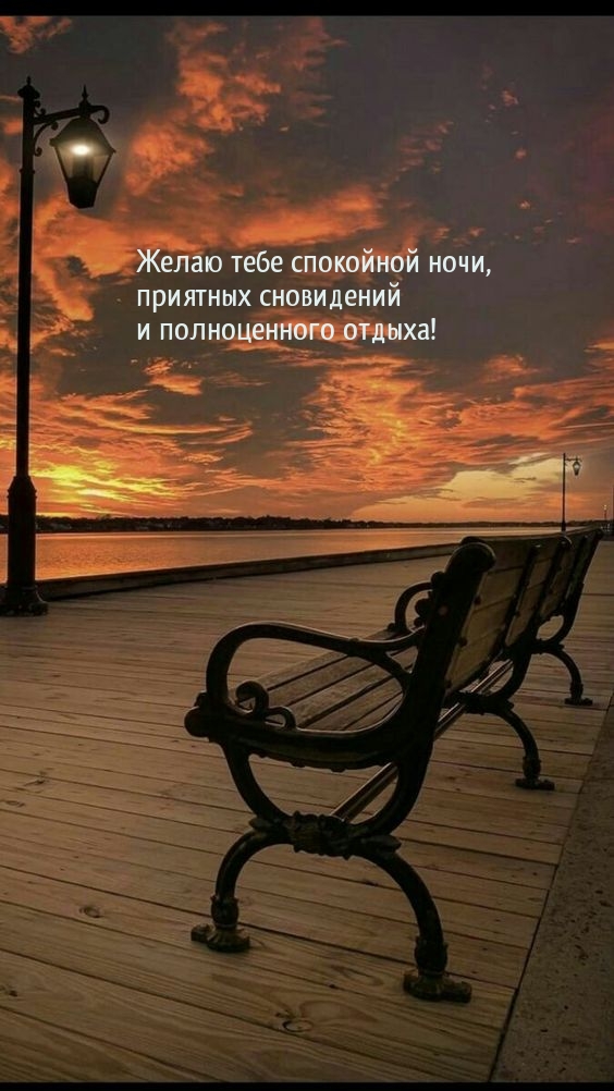 Желаю тебе спокойной ночи, приятных сновидений 