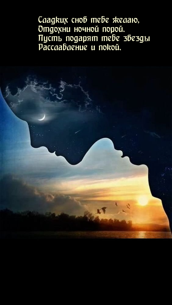 Сладких снов тебе желаю, отдохни ночной порой.