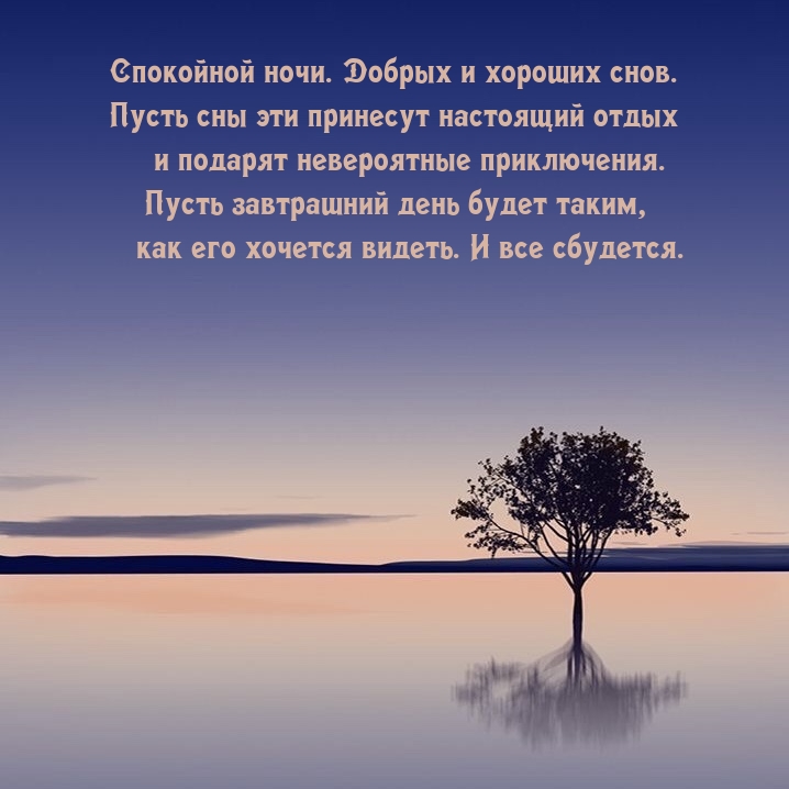 Спокойной ночи. Добрых и хороших снов. 
