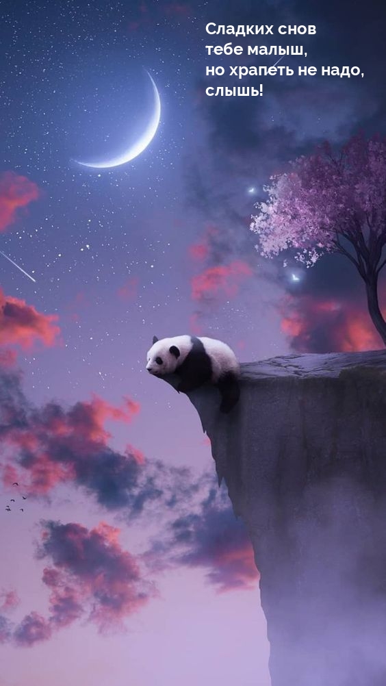 Сладких снов тебе малыш, но храпеть не надо, слышь!