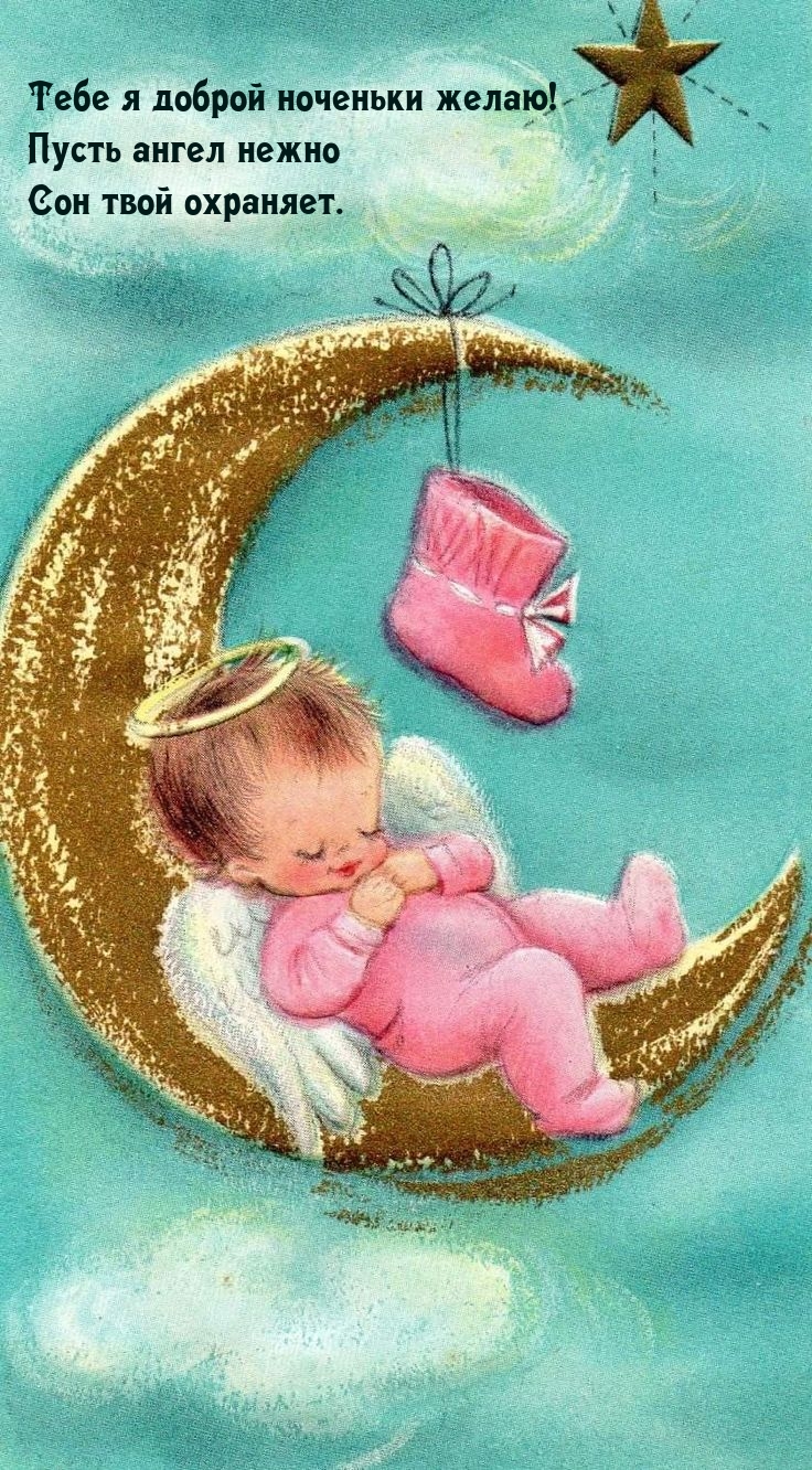 Тебе я доброй ноченьки желаю! Пусть ангел нежно сон охраняет.