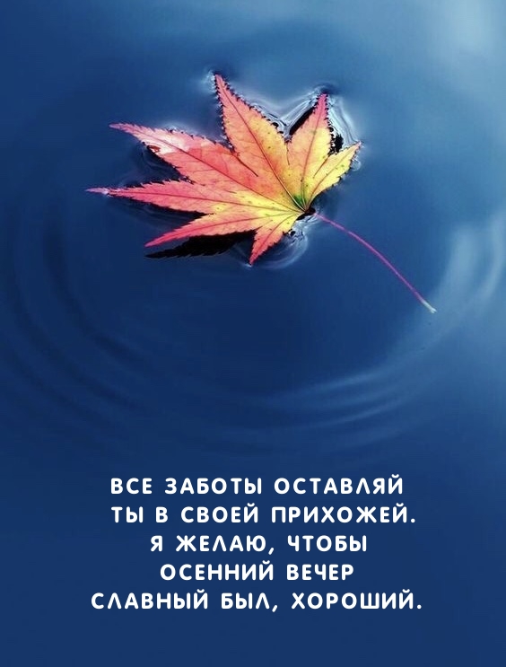 Я желаю, чтобы осенний вечер славный был, хороший.