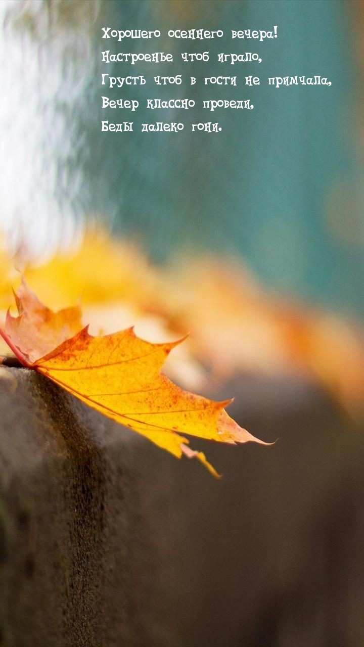 Хорошего осеннего вечера! Настроенье чтоб играло