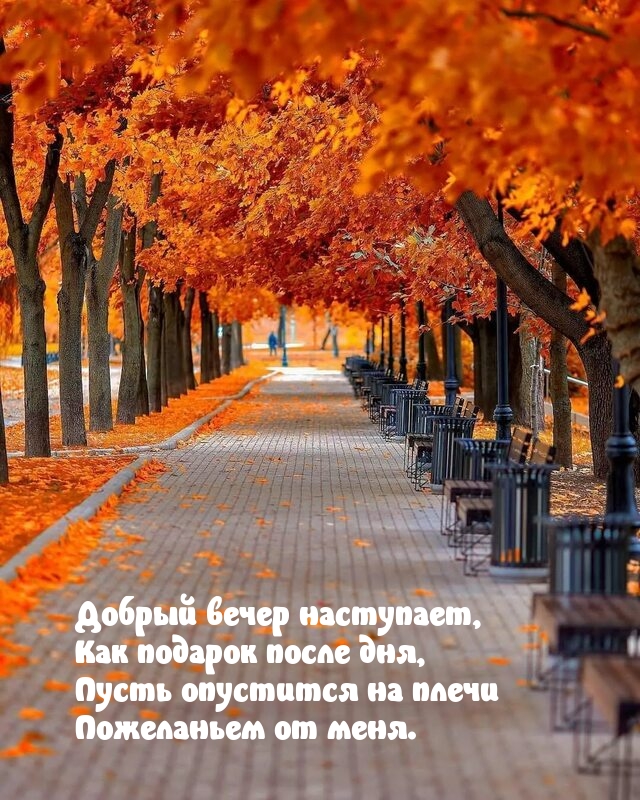 Добрый вечер наступает, как подарок после дня