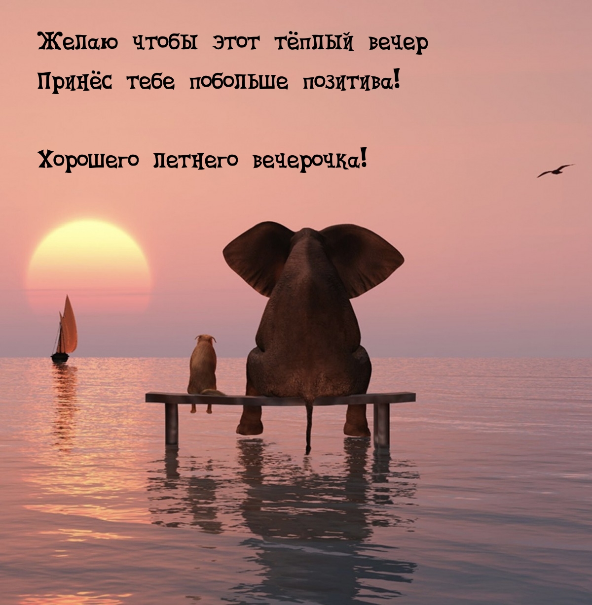 Желаю чтобы этот тёплый вечер принёс тебе побольше позитива!