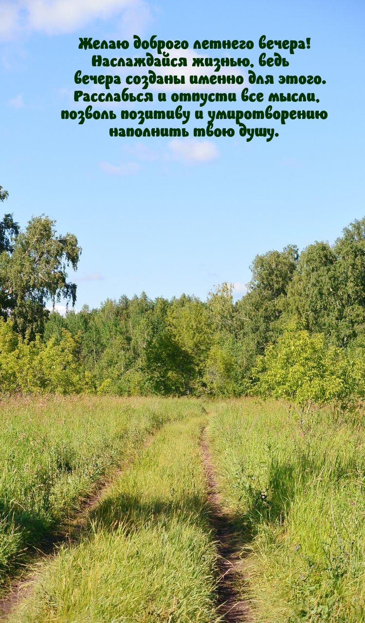 Желаю доброго летнего вечера! Наслаждайся жизнью