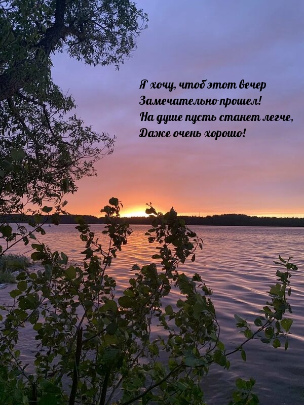 Я хочу, чтоб этот вечер замечательно прошел!