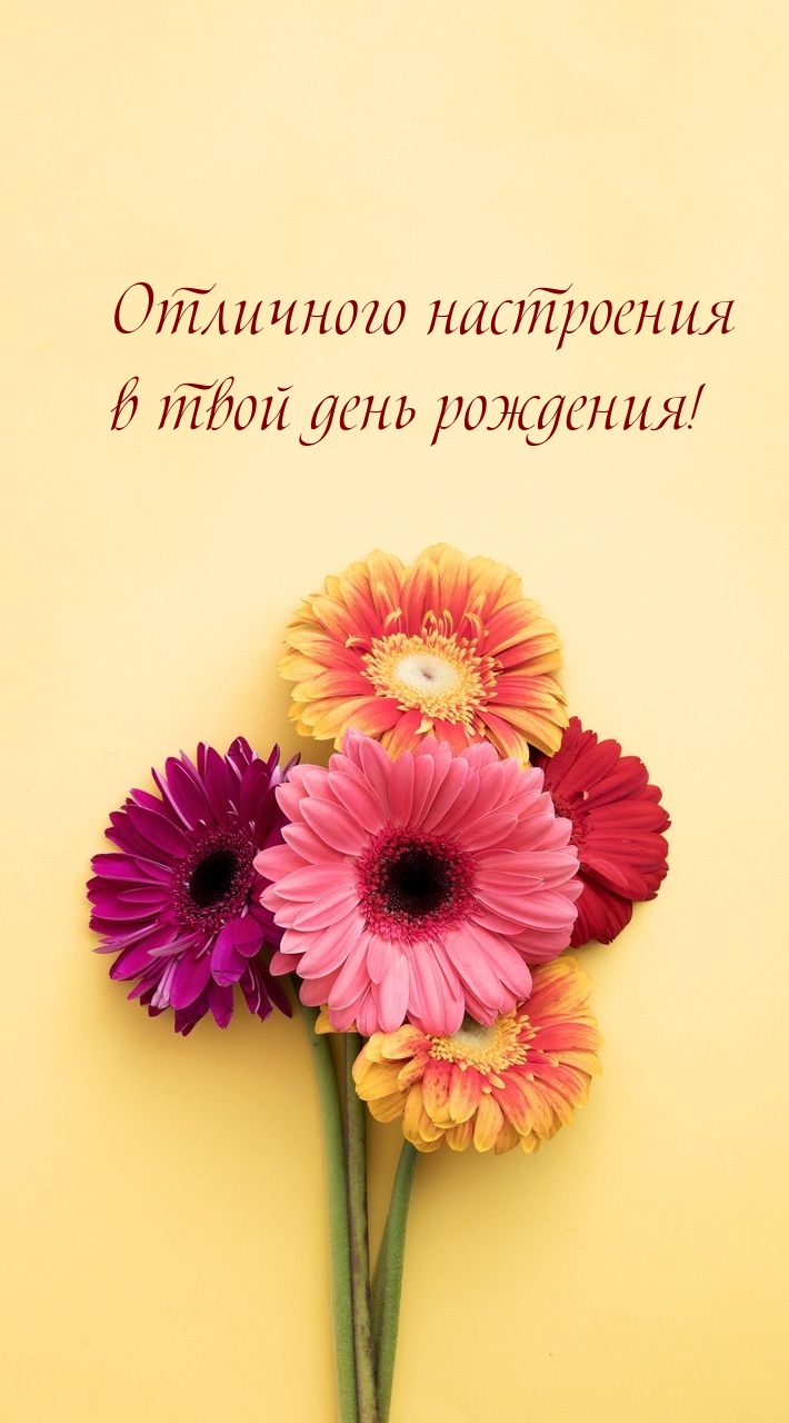Отличного настроения в твой день рождения!