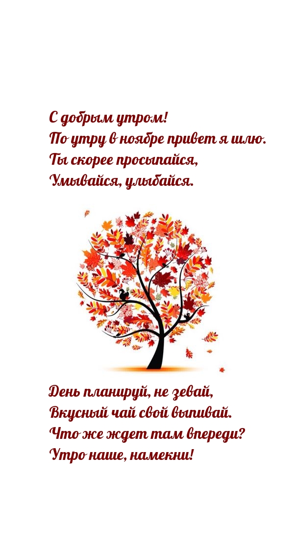 С добрым утром! По утру в ноябре привет я шлю.