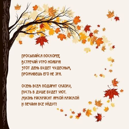 Просыпайся поскорее, встречай утро ноября!