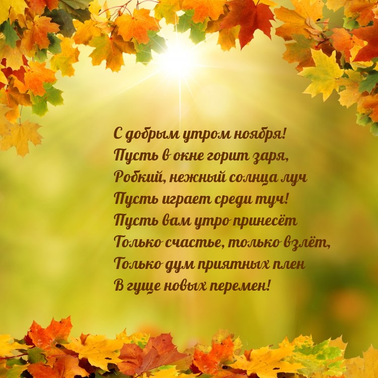 С добрым утром ноября! Пусть в окне горит заря