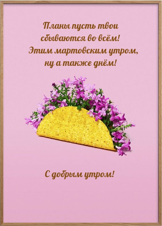 Планы пусть твои сбываются во всём! Этим мартовским утром