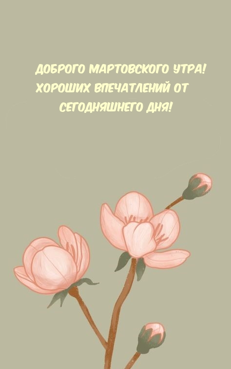 Доброго мартовского утра! Хороших впечатлений от сегодняшнего дня!