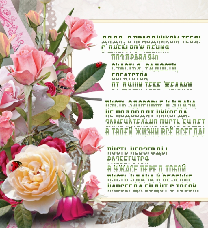 Дядя, с праздником тебя! С днем рождения поздравляю.