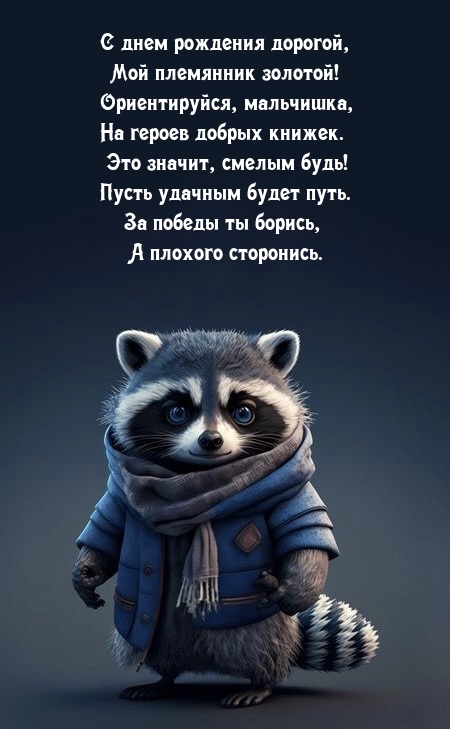 С днем рождения дорогой, мой племянник золотой!