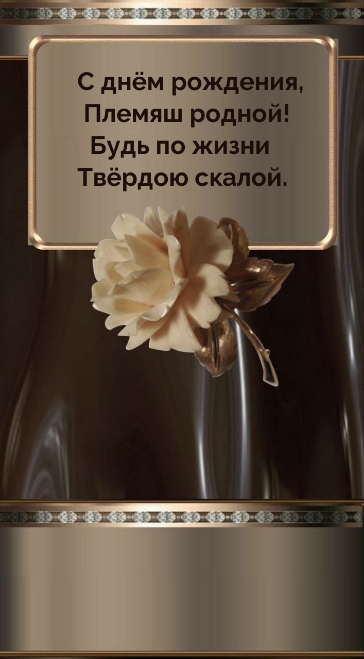 С днём рождения, племяш родной! Будь по жизни твёрдою скалой.