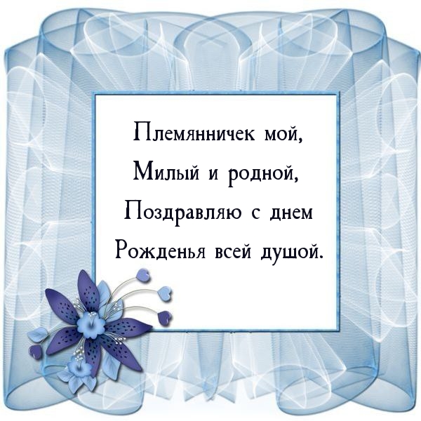 Племянничек мой, милый и родной, поздравляю с днем рожденья