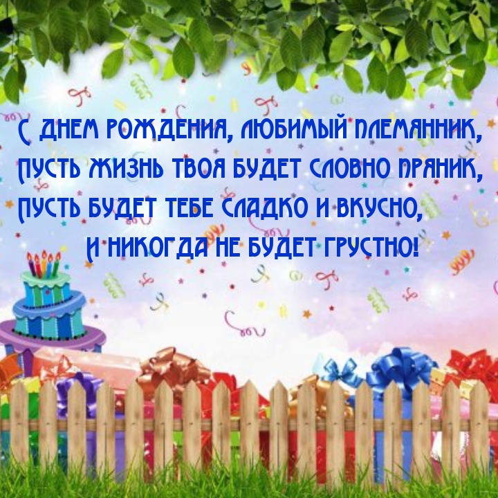С днем рождения, любимый племянник, пусть жизнь будет словно пряник