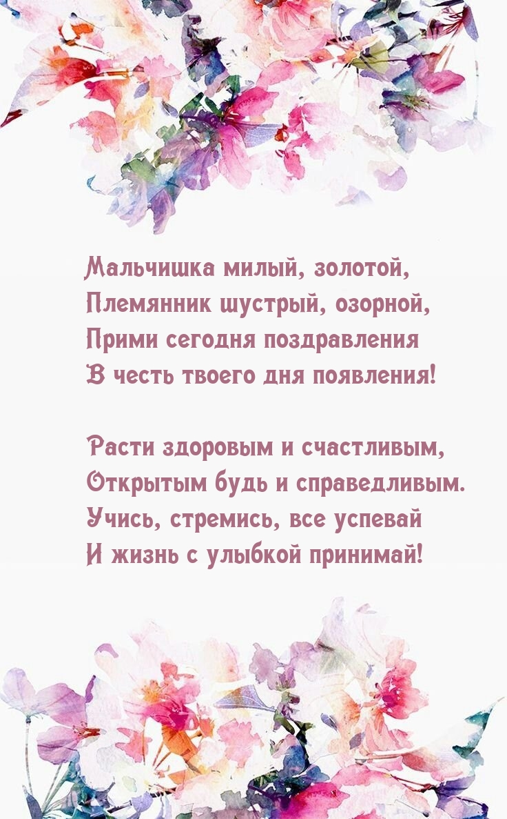 Мальчишка милый, золотой, племянник шустрый, озорной