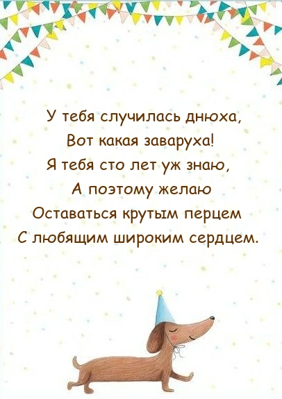 У тебя случилась днюха, вот какая заваруха!