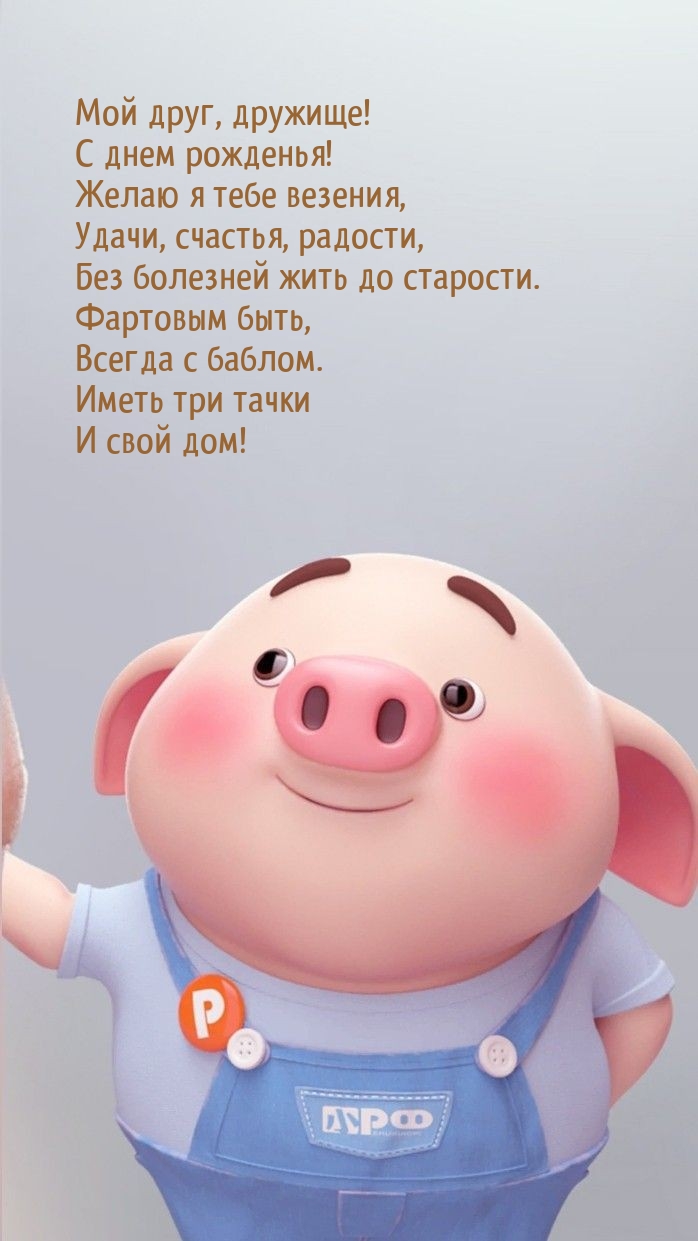 Мой друг, дружище! С днем рожденья! Желаю я тебе везения