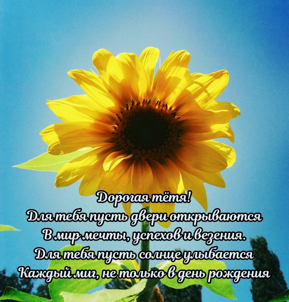 Дорогая тётя! Для тебя пусть двери открываются