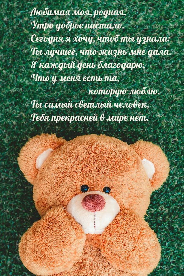 Любимая моя, родная, Утро доброе настало.