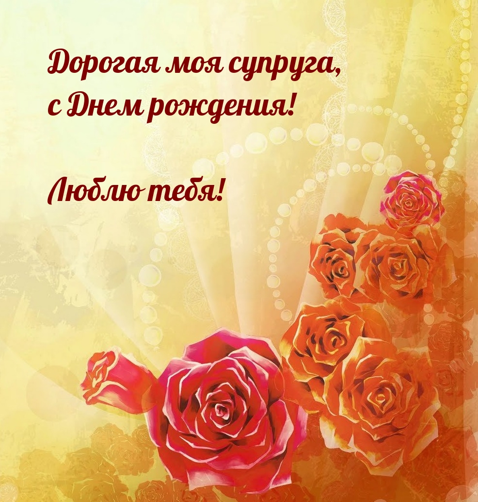 Дорогая моя супруга, с Днем рождения!  Люблю тебя!