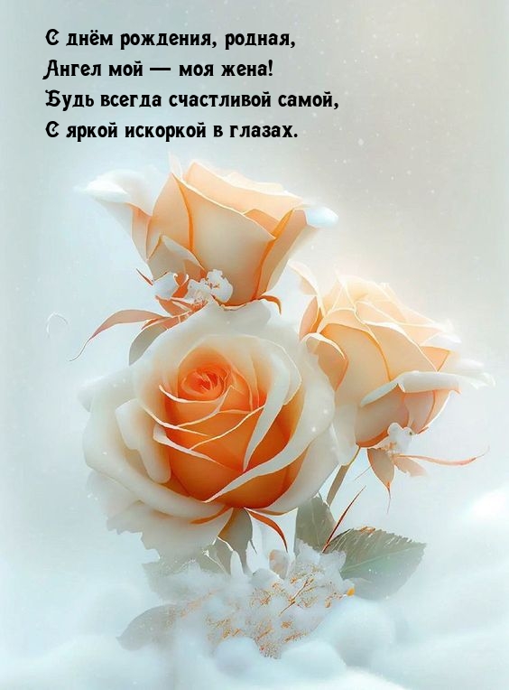 Ангел мой — моя жена! Будь всегда счастливой самой, с яркой искоркой в глазах.