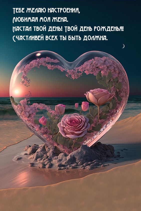 Тебе желаю настроения, любимая моя жена. Настал твой день! 