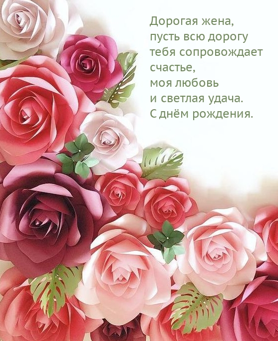 Дорогая жена, пусть всю дорогу тебя сопровождает счастье